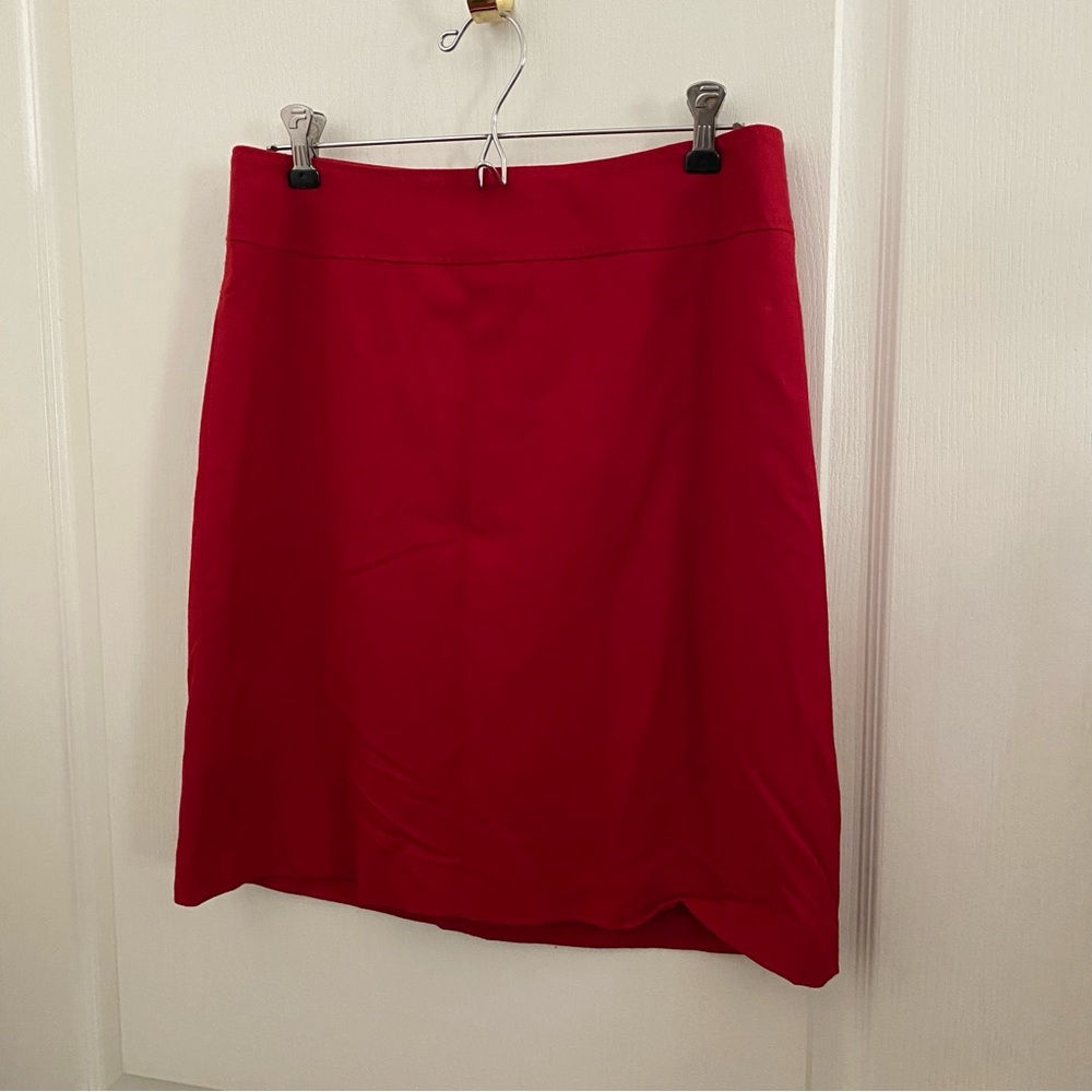 Talbots Red Wool Skirt Women’s 6 Lined Zip Closure Career Office Holiday